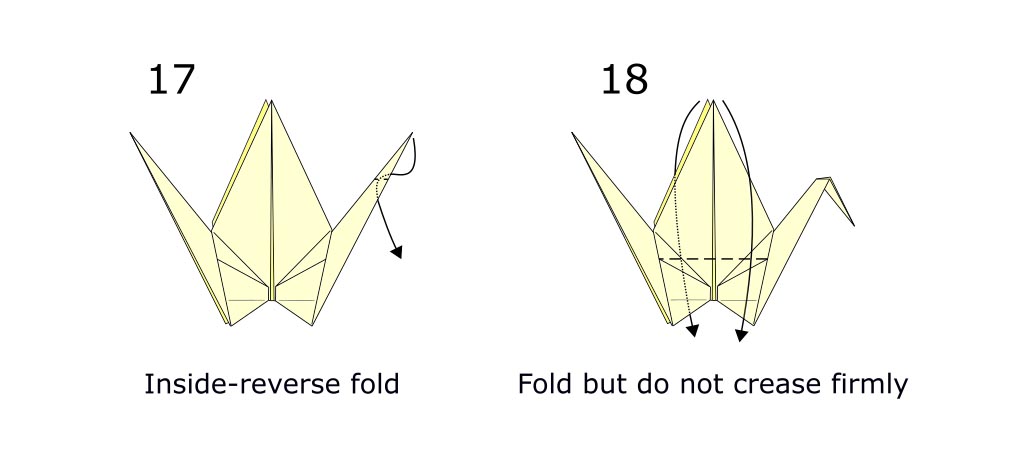 Traditional origami crane diagram (S10)