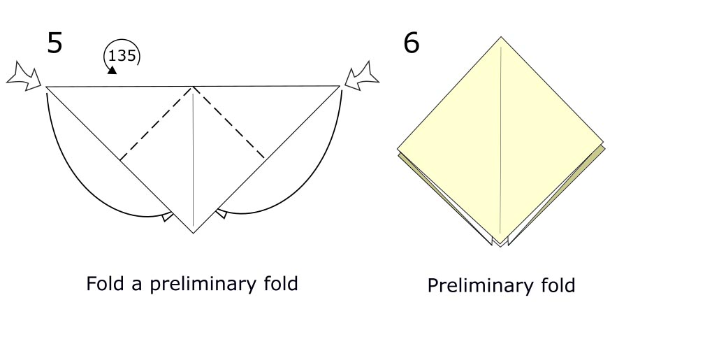 Traditional origami bird (diagram s3)