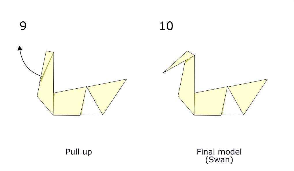 Traditional origami swan (diagram s5)