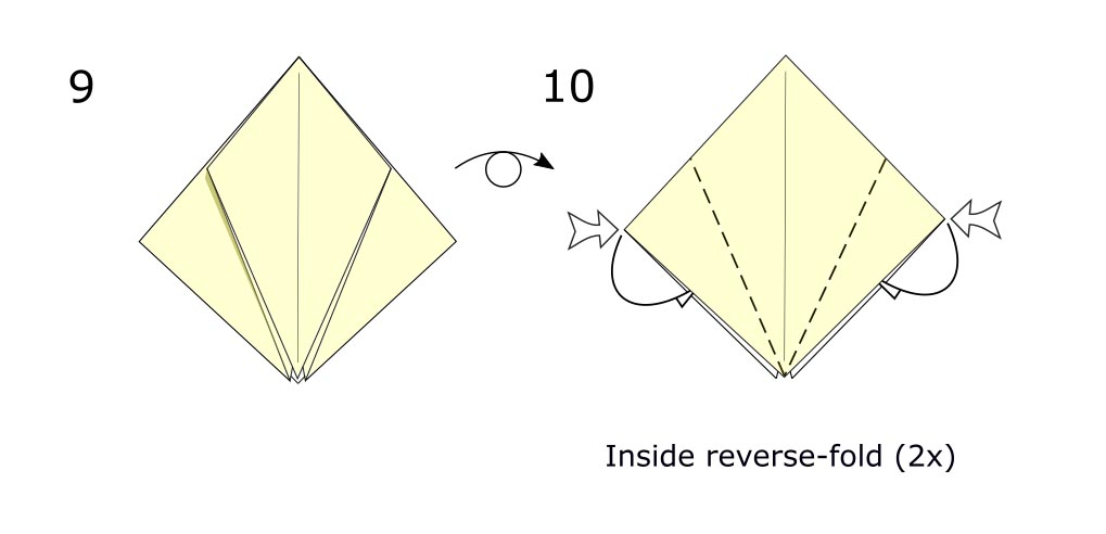 Traditional origami crow (diagram s5)