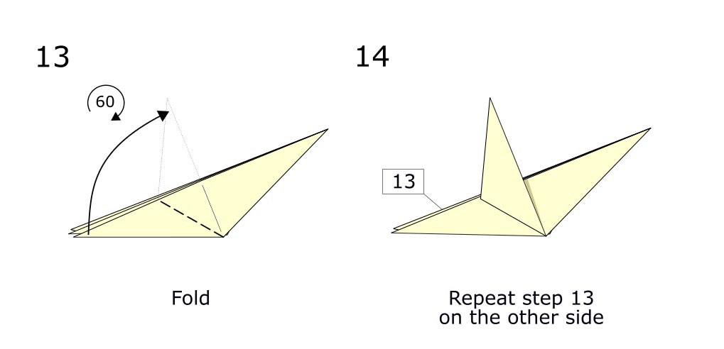 Traditional origami bird (diagram s7)