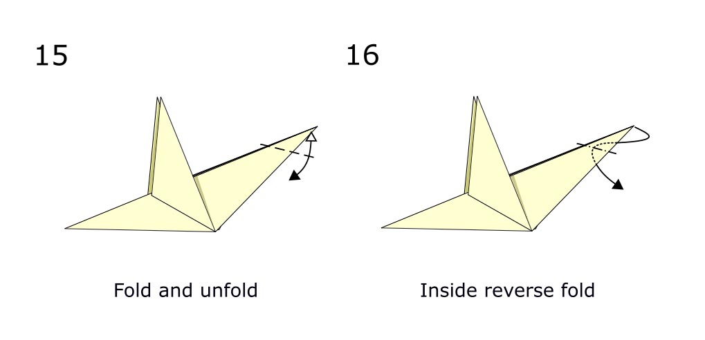 Traditional origami bird (diagram s8)