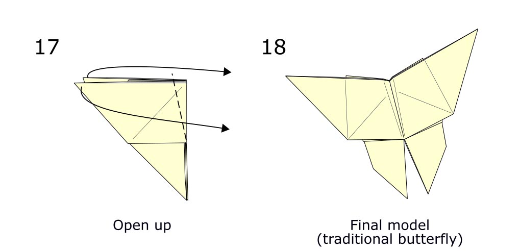 Traditional origami butterfly (diagram s9)