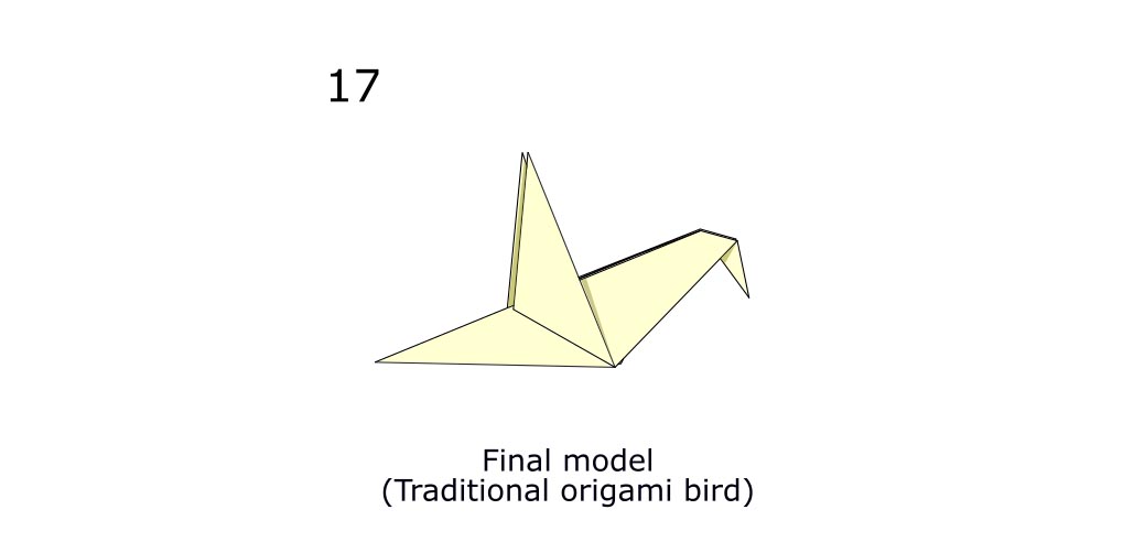 Traditional origami bird (diagram s9)